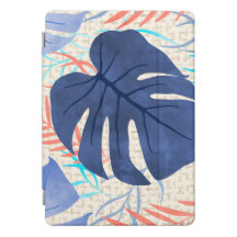 Maleah Monstera Tropical Hawaiian Watercolor- Blau