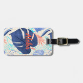 Maleah Monstera Tropical Hawaiian Watercolor Gepäckanhänger (Vorderseite horizontal)