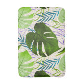 Maleah Monstera Tropical Hawaiian Watercolor-Green Badematte (Vorderseite Vertikal)