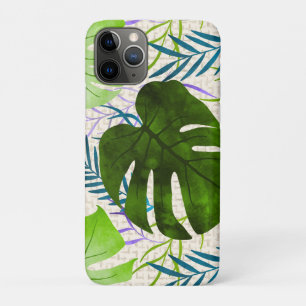 Maleah Monstera Tropical Hawaiian Watercolor-Green Case-Mate iPhone Hülle