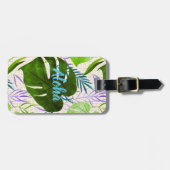 Maleah Monstera Tropical Hawaiian Watercolor-Green Gepäckanhänger (Vorderseite horizontal)