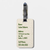 Maleah Monstera Tropical Hawaiian Watercolor-Green Gepäckanhänger (Rückseite vertikal)