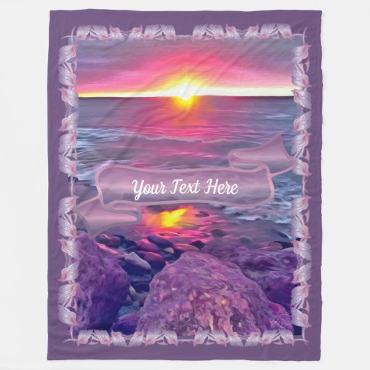 Malecon Sunset 0911 Fleecedecke (Vorderseite)