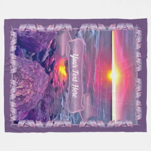 Malecon Sunset 0911 Fleecedecke (Vorderseite (Horizontal))