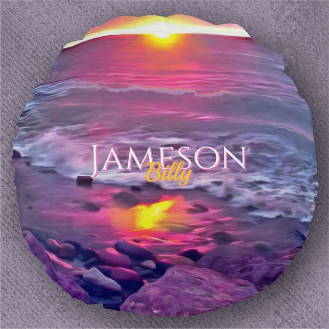 Malecon Sunset 0911 Rundes Kissen (Von Creator hochgeladen)