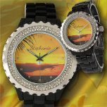 Malecon Sunset 2441 Armbanduhr<br><div class="desc">Die Malerei "Malecon Sunset 2441" Kollektion Women's Kristall Watch strahlt hell mit einem anpassbaren Gesicht, Sie werden die Liebe auf Ihre Uhr schauen für die Zeit. Personalisieren Sie die Produktseite oder klicken Sie auf die Schaltfläche "Anpassen", um weitere Designoptionen zu erhalten. Das Design entstand aus meinem Bild "Malecon Sunset 2441",...</div>