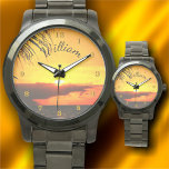 Malecon Sunset 2441 Armbanduhr<br><div class="desc">Malerei "Malecon Sunset 2441" Collection Personalize auf der Produktseite oder klicken Sie auf die Schaltfläche "Anpassen" für weitere Designoptionen. Das Design entstand aus meinem Bild "Malecon Sunset 2441", das einen schönen Sonnenuntergang auf einer Strandpromenade mit dem Namen Malecon in Puerto Vallarta, Mexiko, einfängt. Matching Produkte sind in dieser Sammlung verfügbar....</div>