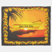 Malecon Sunset 2441 Fleece Blanket (Vorderseite (Horizontal))