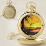 Malecon Sunset 2441 Taschenuhr<br><div class="desc">Malerei "Malecon Sunset 2441" Collection Diese Taschenuhr macht ein perfektes Geschenk. Äußeres Gehäuse aus hochwertiger Legierung. Klassische Präzision mit japanischer Dynamik. Personalisieren Sie die Produktseite oder klicken Sie auf die Schaltfläche "Anpassen" für weitere Designoptionen Außengehäuse - Gold oder Silber. Das Design entstand aus meinem Bild "Malecon Sunset 2441", das einen...</div>