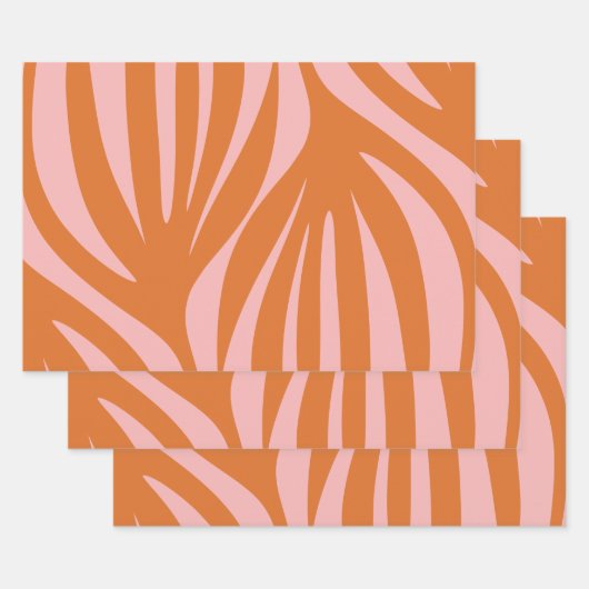 Malediven Abstraktes Minimalistisches Muster Orang Geschenkpapier Set (Set)