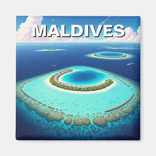 Malediven Atolls Indischer Ozean Magnet (Vorne)