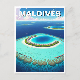 Malediven Atolls Indischer Ozean Postkarte