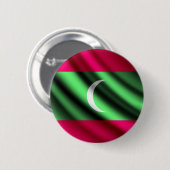 Malediven, die Flagge pinback Knopf wellenartig Button (Vorne & Hinten)