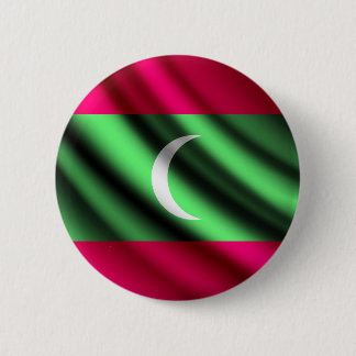 Malediven, die Flagge pinback Knopf wellenartig Button