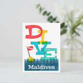 Malediven Dive - farbenfrohe Schuppen Postkarte (Stehend Vorderseite)