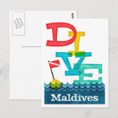 Malediven Dive - farbenfrohe Schuppen Postkarte (Vorne/Hinten)