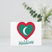 Malediven Flag Herz Postkarte (Stehend Vorderseite)