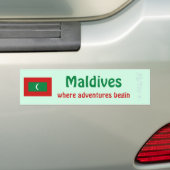 Malediven Flag + Karte Autoaufkleber (Auf Auto)