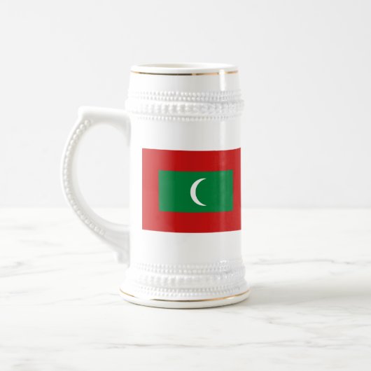 Malediven Flag ~ Map-Tasse Bierglas (Links)