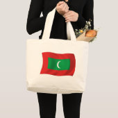 Malediven Flag Tote Tag Jumbo Stoffbeutel (Vorderseite (Produkt))