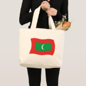 Malediven Flag Tote Tag Jumbo Stoffbeutel (Vorderseite (Produkt))