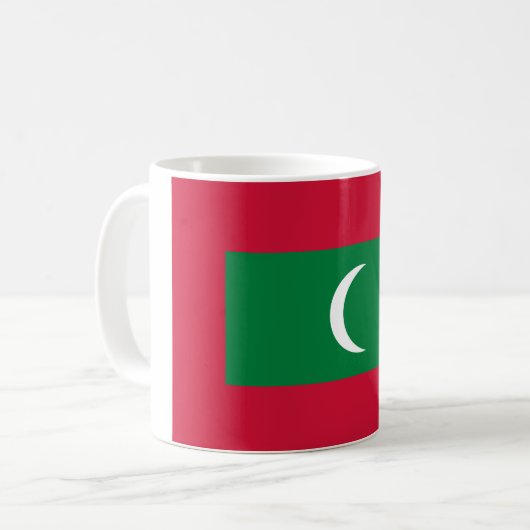 Malediven-Flagge Kaffeetasse (Vorderseite Links)