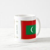 Malediven-Flagge + Karten-Tasse Kaffeetasse (VorderseiteRechts)