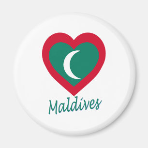 Malediven-Flaggen-Herz Magnet