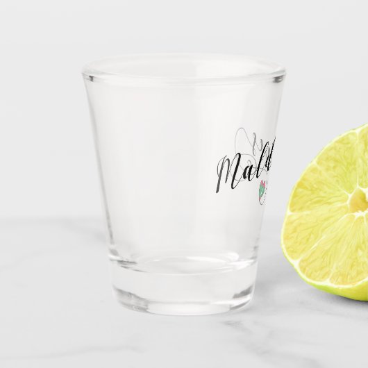 Malediven-Flaggen-Herz, maledivisch Schnapsglas (Links)