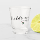 Malediven-Flaggen-Herz, maledivisch Schnapsglas (Vorderseite)