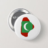 Malediven-Flaggen-Karte Größengleich Button (Vorne & Hinten)