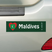 Malediven Flaggenherz + Karte Autoaufkleber (Auf Auto)