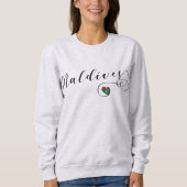 Malediven Flaggenherz, Malediven Sweatshirt (Vorderseite)