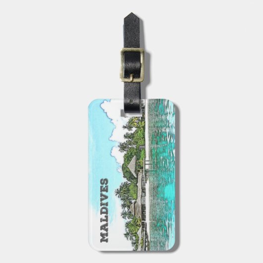 Malediven Gepäckanhänger (Vorderseite vertikal)