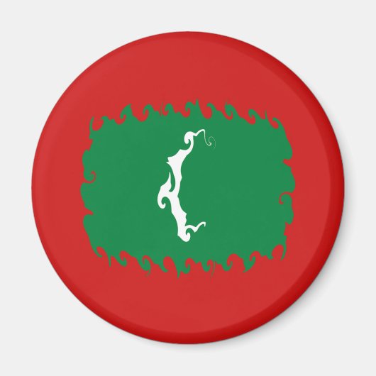Malediven Gnarly Flag Magnet (Vorne)