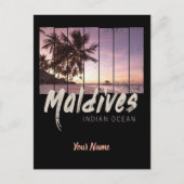 Malediven Indischer Ozean Vintager Sonnenuntergang Feiertagspostkarte (Vorderseite)