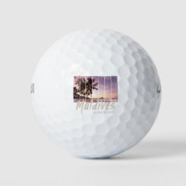 Malediven Indischer Ozean Vintager Sonnenuntergang Golfball