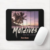 Malediven Indischer Ozean Vintager Sonnenuntergang Mousepad (Mit Mouse)