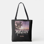 Malediven Indischer Ozean Vintager Sonnenuntergang Tasche (Rückseite)