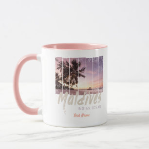 Malediven Indischer Ozean Vintager Sonnenuntergang Tasse