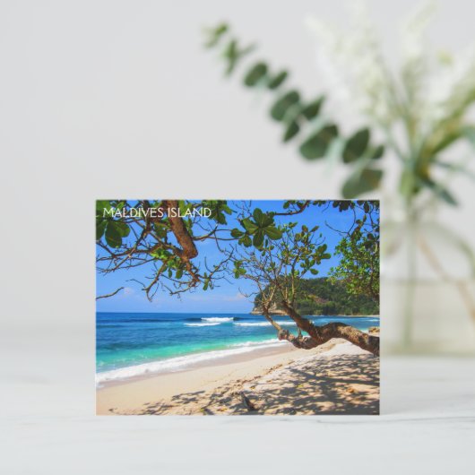 Malediven-Insel Postkarte (Stehend Vorderseite)
