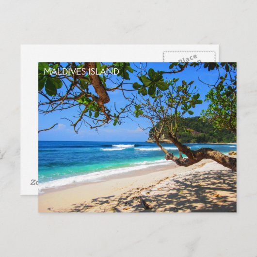 Malediven-Insel Postkarte (Vorne/Hinten)