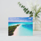 Malediven Insel romantischen Urlaub mit Schaufenst Postkarte (Stehend Vorderseite)