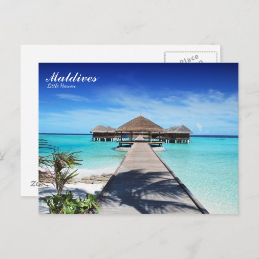 Malediven Insel Romantischer Urlaub Postkarte (Vorne/Hinten)