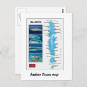 Malediven-Karte Postkarte (Vorne/Hinten)