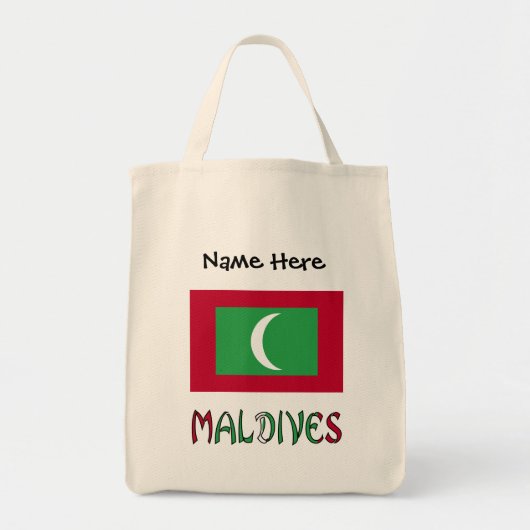 Malediven Malediven Flag Schwarze Personalisierung Tragetasche (Vorne)