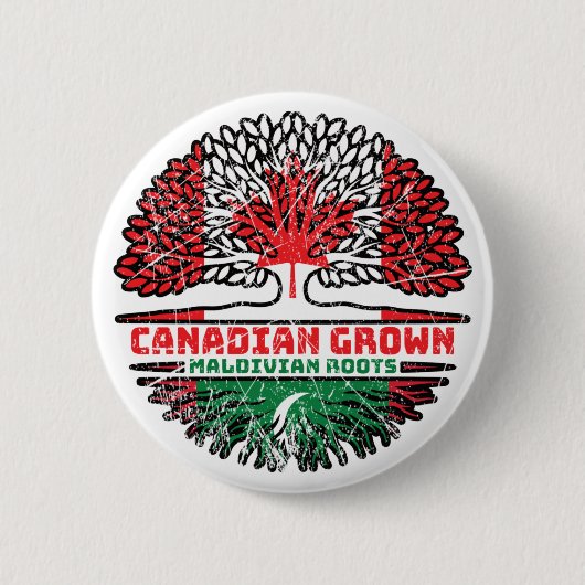 Malediven Malediven Kanadische Baumfahne Button (Vorderseite)