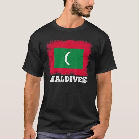 Malediven, Malediven, Malediven mit Vintager Flagg T-Shirt (Vorderseite)
