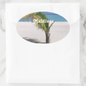 Malediven Ovaler Aufkleber (Tasche)