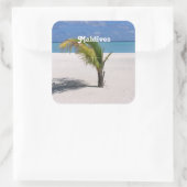 Malediven Quadratischer Aufkleber (Tasche)